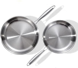DELARLO Tri-Ply Stainless Steel Pan Set, 9 & 11,Compatible with All Cooktops Up to 600?, Stainless Steel Frying Pan Set, Durable