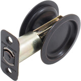 Round Pocket Door Lock, Passage (Hall/Closet) Latch, 23/8 Backset, RCL, Vintage Bronze by Stone Harbor Hardware