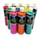 Chroma 13241 Washable Glitter Tempera Paint Set, 16 oz. Bottle, 9 Height, 7.75 Width, 10 Length (Pack of 12)