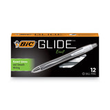 BIC Glide Exact Retractable Ball Point Pen, Fine Point (0.7 mm), Black, Precise Lines For Clean Writing, 12Count