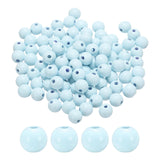 HARFINGTON 100pcs 16mm Light Blue Wood Beads 4.3mm Large Hole Round Wooden Loose Spacer Beads for Jewelry Making Necklace Bracel
