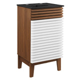 Modway Render 18 Bathroom Vanity With Sink in White Walnut Black
