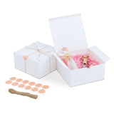 YUEFANBOX White Gift Boxes for Presents with Lids, 12 Pack 8x8x4 Inch, 80ft Twine, Stickers & Tape - Easy Assemble for Bridesmai