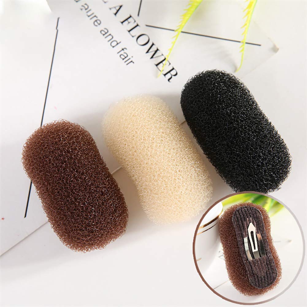2 Pcs Volume Hair Base Inserts Bump It Up Hair Pads Hair Styling Clip Hair Accessories Black and Coffee