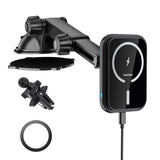 MAGJIEYX for MagSafe Car Mount Charger, (15W Fast Charging) Magnetic Wireless Charging Phone Holder Fits iPhone 16/15/14/13/12 P