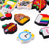 Cheriswelry 15pcs Silicone Beads for Pen Silicone Focal Beads for Keychain Making School Theme Rubber Bead Loose Spacer Bead 25~