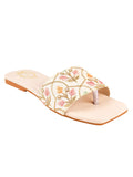 Shoetopia Embroidered Ethnic Cream Flats For Women & Girls /Uk6,Cream,6,B0BV6WY8BJ