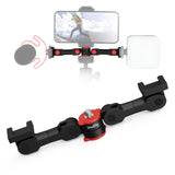Dual Cold Shoe Mount by SmallRig, Extension Bar Universal Cold Shoe Adapter with 1/4 Thread Holes, for Microphone,Led Video Lig