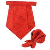 Kavove The Floral Treasure Red Cravat & Pocket Square Set