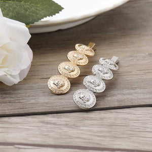 Yalice Coin Bobby Pins Barrettes Bride Hair Clips Wedding Hair Accessories for Women 2Pcs (Gold)