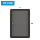Grey Fabric Bulletin Enclosed Cabinet