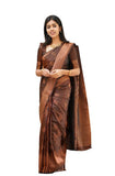 Shiv Textiles Womens Banarasi Silk Saree with Blouse Perfect for Every Occasion Copper Zari brown