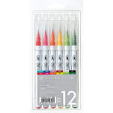 Zig Clean Color Real Brush Markers, Multicolor, 12Pack (RB600012)