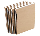 Wotion A5 Brown Spiral Notebook Blank Sketchbook Unruled Journal Pack,Thick Blank Paper 50 Sheet 100 Unlined Pages 5.59 X 8.27 5