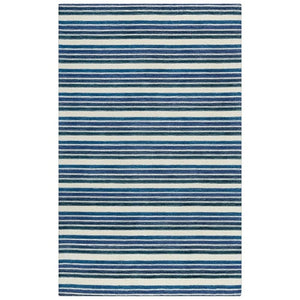 Alora Decor Rivera 8'9' X 11'9' Stripe Blue/Ivory Hand-Tufted Area Rug