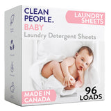 The Clean People Unscented Baby Laundry Detergent Sheets - Hypoallergenic - Ultra Concentrated, Recyclable Packaging, Fights Sta