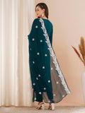 Gosriki Women'S Rayon Blend Embroidered Straight Kurta With Pant & Dupatta (Heena Kerocin-Gs_Xl_Dark Blue_X-Large),Dark Blue,,B0DCKBYB7W