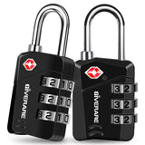 2 Pack TSA Approved Travel Luggage Locks, Metal Combination Lock, Alloy Keyless 3-Digit Padlocks, TSA Accepted Compatible Padloc