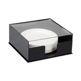 Mind Reader Paper Plate Holder, Covered Dispenser, Dinner Party Essentials, Plate Caddy, Acrylic, 11 L x 11 W x 5 H, Black