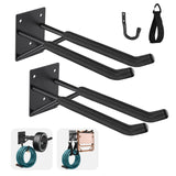 14inch Garage Hooks Heavy Duty 2Pack Garage Storage System Hooks, Ladder Hooks for Garage Wall & Broom Holder Wall Mount | NonS
