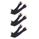 Xjarvis Men & Women Uv Protection Hand Sleeves With Thumb Hole Arm Sleeves For Unisex Sun Protection Sleeves For Running Cricket Hand Cover For Bike Riding Pack Of 3 (Black),3 Pair- Black Color,,B0CVSBJMDH