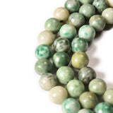 Asingeloo 8mm Natural Burmese Jade Beads Round Loose Gemstone Beads for DIY Jewelry Making Healing Beads Energy Power Beads 15in
