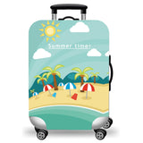 WUJIAONIAO Travel Luggage Cover Baggage Suitcase Cover Protector Skins 18-32 Inch (Beach, M (for 22-24 inch luggage))