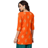 Anubhutee Women'S Rayon Printed Straight Kurti Anu190945_S_Orange