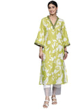 rytras Women's Embroidered Printed Straight Kurta(RYT514,Green,3XL)