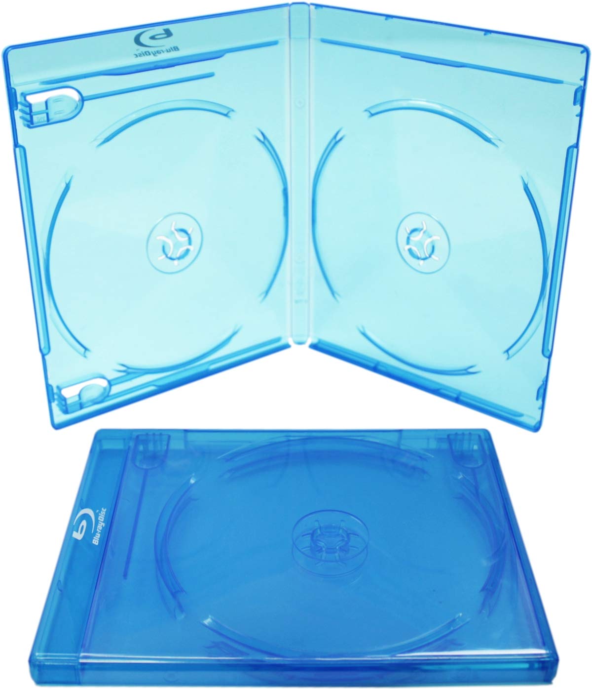 (10) Empty Standard Double Blue Replacement Boxes/Cases for Blu-Ray Disc Movies BR2R12BL