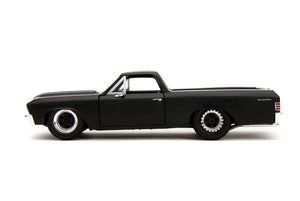 Fast & Furious Fast X 1:24 1967 Chevy El Camino Die-Cast Car, Toys For Kids And Adults,Black