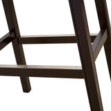 New Ridge Home Goods Julian 26In. Counter-Height Backless Wood Saddle-Seat Barstool, Espresso Frame With Tan Upholstered Seat