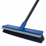 16 Inch 2in1 Squeegee Push Broom Outdoor Deck Brush 58inch Long Handle for Patio Garage Warehouse Driveway Concrete Floor Cleanin