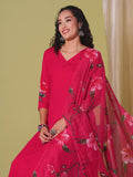 Anni Designer Women'S Rayon Blend Straight Printed Kurta With Pant & Dupatta (Roka Rani-Vks01_M_Pink_Medium),Pink,M,,,