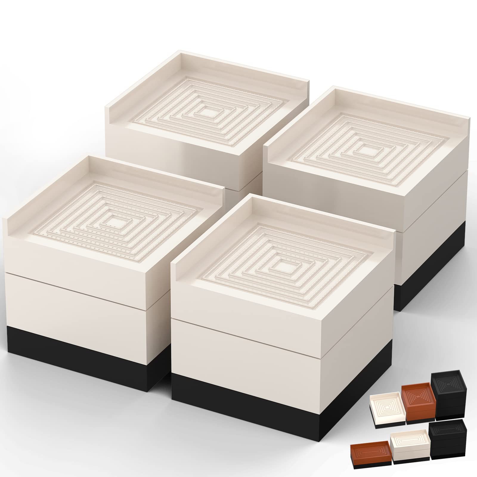 Furniture Risers, Tclouda Bed/Sofa/Desk/Table/Chair Leg/Fridge Lifts to 1.5, 3 and 4 in, Square Adjustable Risers Blocks for Ext