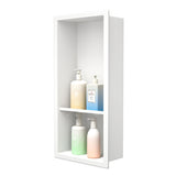 Bernkot Stainless Steel Shower Niche 8 18 White No Tiled Needed Niche Shower for Bathroom Wall Recessed Shower Shelf for Storag