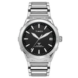 Timex Vector Analog Watch For Man With Black Round Dial & Silver Stainless Steel Bracelet Band Water Resistant Men'S Wrist Watch