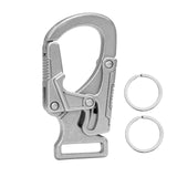 Ahiller 1.9 Carabiner Keychain Clip, Rugged Alloy Double Lock Design with 2 Small Key Rings - Multi Tool Outdoor Hooks, Camping 