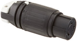 Hubbell HBL3762C Locking Connector, 50 amp, 250VDC/600VAC, 2 Pole, 3 Wire, Black, White