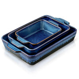 KOOV Bakeware Set, Ceramic Baking Dish Set, Rectangular Casserole Dish Set, lasagna Pan, Baking Pans Set for Cooking, Cake Dinne