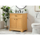 Elegant Decor Americana 30 Aluminum Mdf Single Bathroom Vanity In Natural Wood