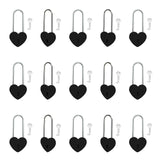 Gradleen 15PCS Black 3.5 Inches Single Heart Lock with Key,50mm Love Padlock Metal Love Lock for Lovelock Bridge,Jewelry Box,Dia