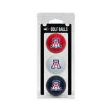 Team Golf NCAA Arizona Wildcats 3 Golf Ball Pack Regulation Size Golf Balls, 3 Pack, Full Color Durable Team Imprint
