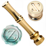 CRASPIRE Z Wax Stamp Mini Brass Wax Seal Stamp 15mm Metal Retro Vintage Alphabet Letter Initial Small Sealing with Bamboo Stick 