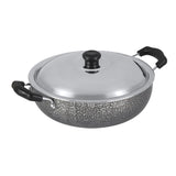 Anjali DKD25 NonStick Kadai with Stainless Steel Lid, 2.5 litres, Black