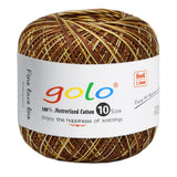 golo Crochet Thread Size10 Yarn for Hand Knitting Lace Thread Brown-Yellow-D04