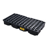 Eagle 2 Drum Spill Platform with Forklift Pockets, 26.25x51x6.5, 30 Gallon Sump, 5,000 lbs. Load Capacity Containment Tray, M