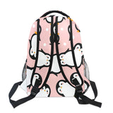 Cute Penguin Backpack for Boys Girls Kids Cartoon Pink Sea Animals Dots Student Bookbag School Bag 14 inch Laptop Backpacks Trav