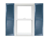Homeside Open Louver Vinyl Shutters (1 Pair) - 12 x 67-610 Indigo Blue