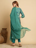 Gosriki Women'S Cotton Blend Straight Printed Kurta With Pant & Dupatta (Ladhima Green-Gs_Xl_Green_X-Large),Green,,B0D9WDRHQ4